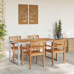 vidaXL Garden Table Grey 160 x 80 x 75 cm Solid Acacia Wood