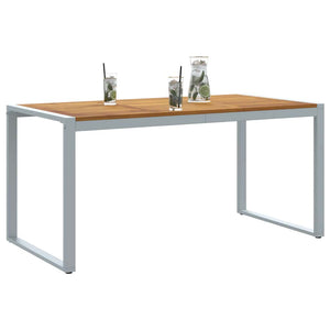 vidaXL Garden Table Grey 160 x 80 x 75 cm Solid Acacia Wood