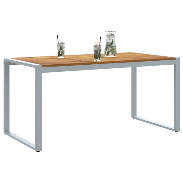 vidaXL Garden Table Grey 160 x 80 x 75 cm Solid Acacia Wood