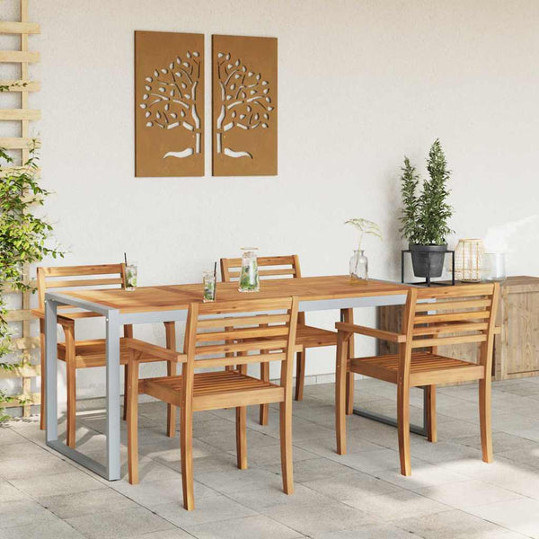 vidaXL Garden Table Grey 180 x 90 x 75 cm Solid Acacia Wood