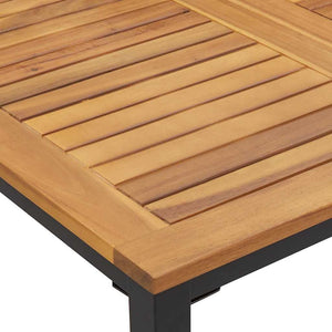 vidaXL Outdoor Table Natural and Black 90 x 90 x 75 cm