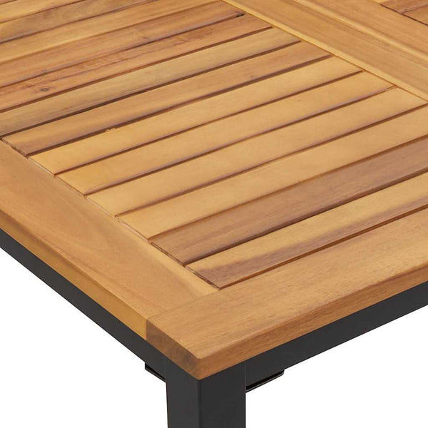 vidaXL Outdoor Table Natural and Black 90 x 90 x 75 cm