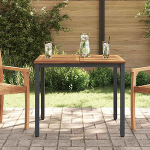 vidaXL Outdoor Table Natural and Black 90 x 90 x 75 cm