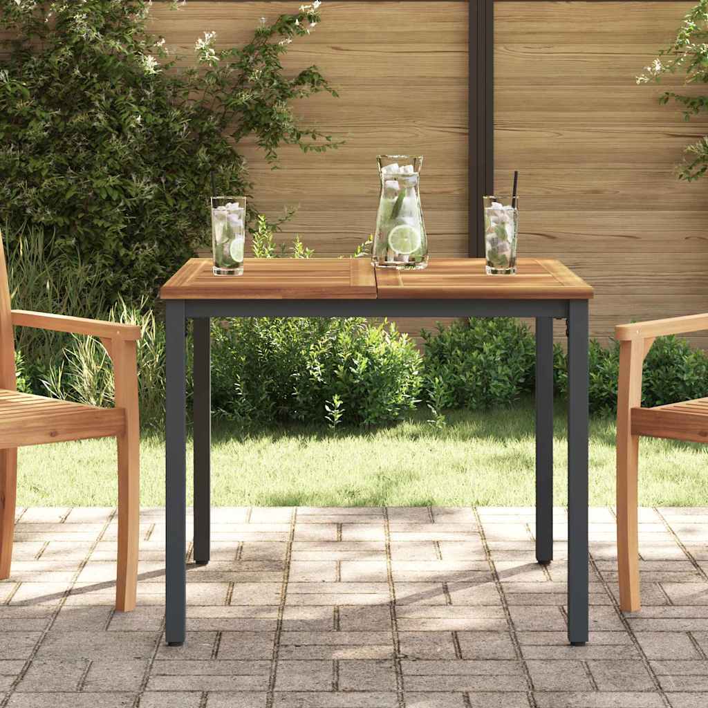 vidaXL Outdoor Table Natural and Black 90 x 90 x 75 cm
