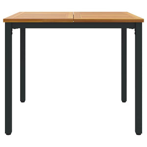 vidaXL Outdoor Table Natural and Black 90 x 90 x 75 cm