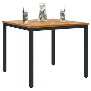 vidaXL Outdoor Table Natural and Black 90 x 90 x 75 cm
