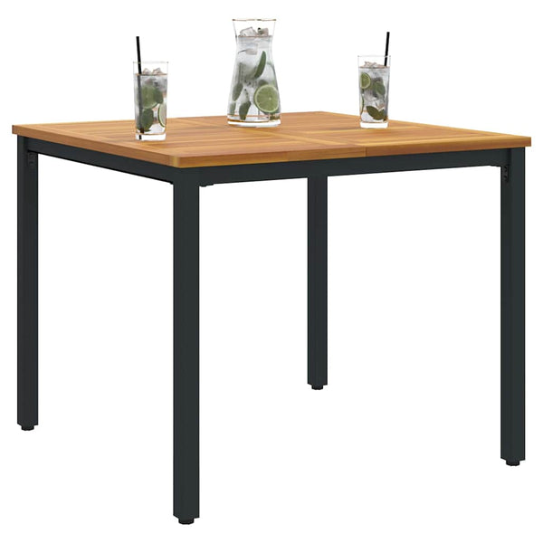 vidaXL Outdoor Table Natural and Black 90 x 90 x 75 cm