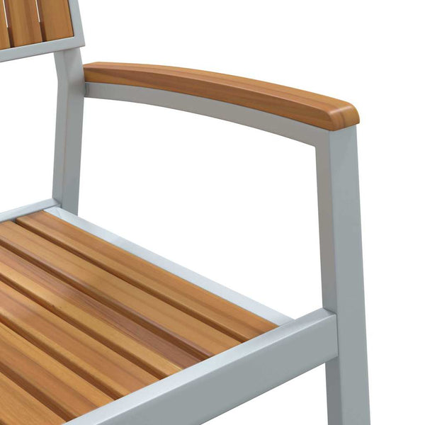 Akazienholz Stapelstühle 2er Set Braun