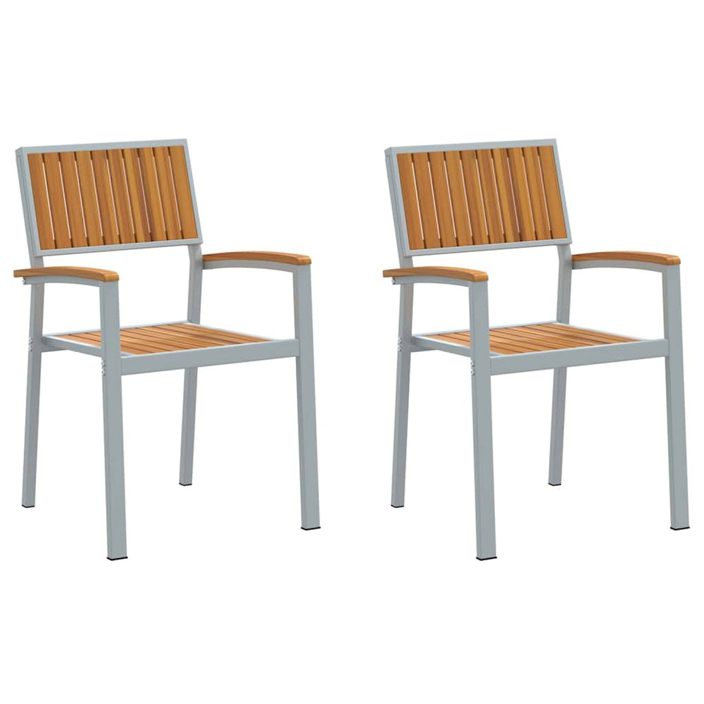Akazienholz Stapelstühle 2er Set Braun