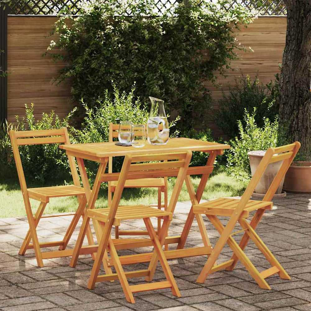vidaXL Bistro Set 5 pcs Oil-Natural Solid Acacia Wood