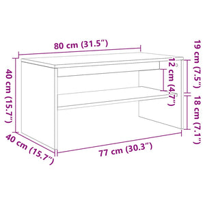 vidaXL TV Cabinet Smoked Oak 80x40x40 cm Engineered Wood