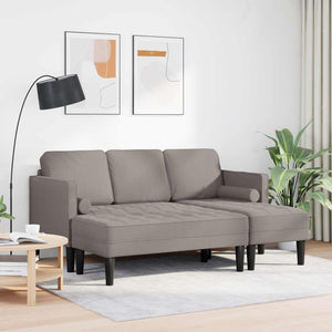vidaXL Sofa Set with Cushions 2 pcs Taupe Polyester