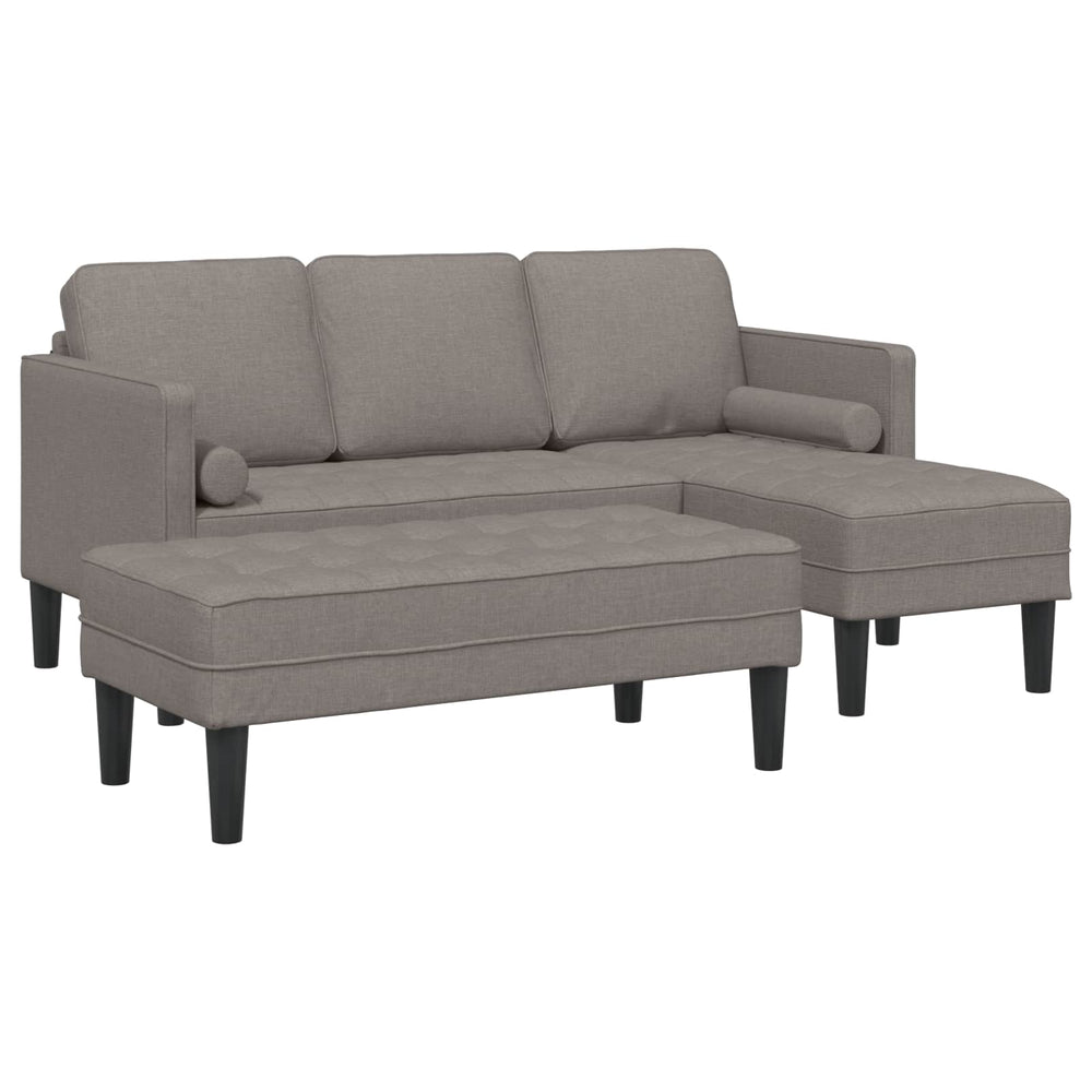 vidaXL Sofa Set with Cushions 2 pcs Taupe Polyester