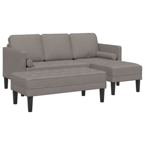 vidaXL Sofa Set with Cushions 2 pcs Taupe Polyester