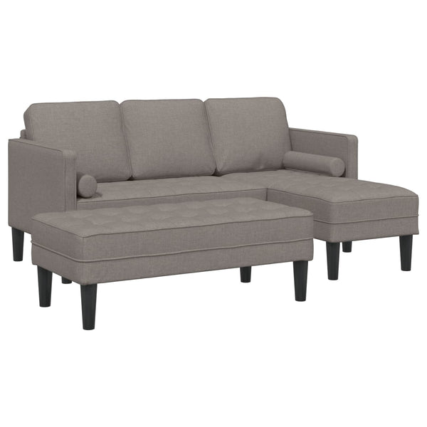 vidaXL Sofa Set with Cushions 2 pcs Taupe Polyester