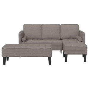 vidaXL Sofa Set with Cushions 2 pcs Taupe Polyester