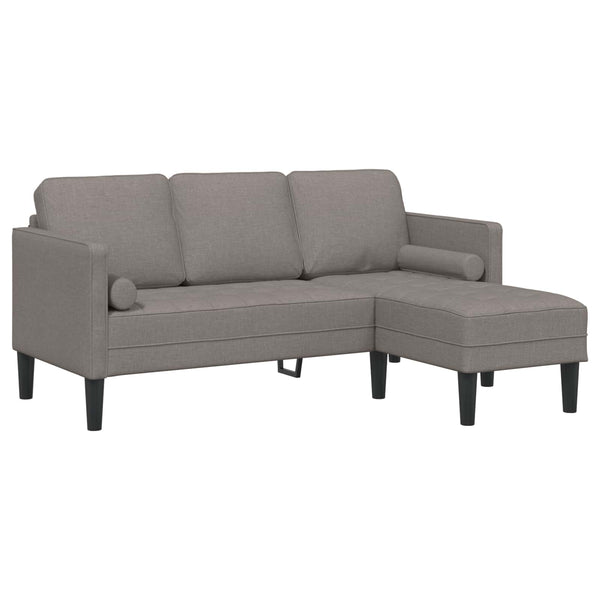 vidaXL Sofa Set with Cushions 2 pcs Taupe Polyester