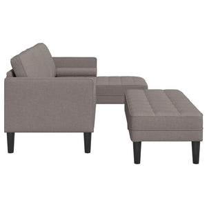 vidaXL Sofa Set with Cushions 2 pcs Taupe Polyester
