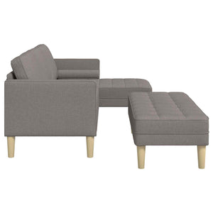 vidaXL Sofa Set with Cushions 2 pcs Taupe Polyester