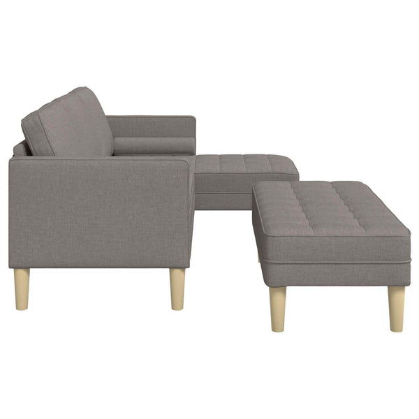 vidaXL Sofa Set with Cushions 2 pcs Taupe Polyester