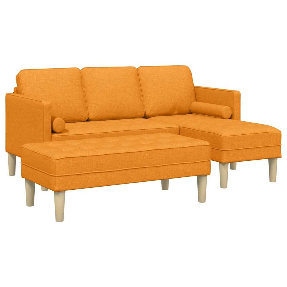 vidaXL Sofa Set with Cushions 2 pcs Dark Yellow Polyester