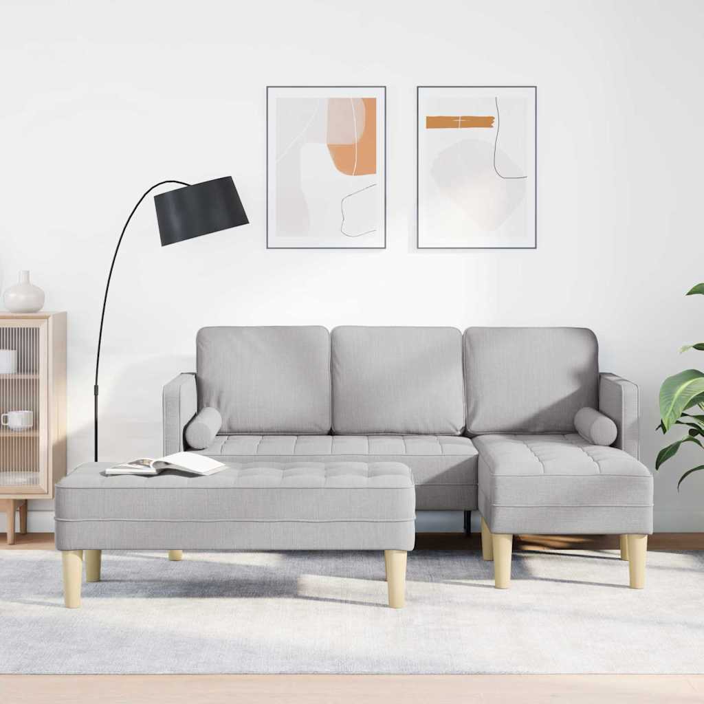 vidaXL Sofa Set with Cushions 2 pcs Cloud Gray Polyester