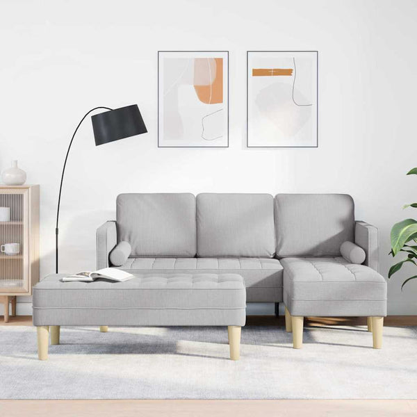vidaXL Sofa Set with Cushions 2 pcs Cloud Gray Polyester