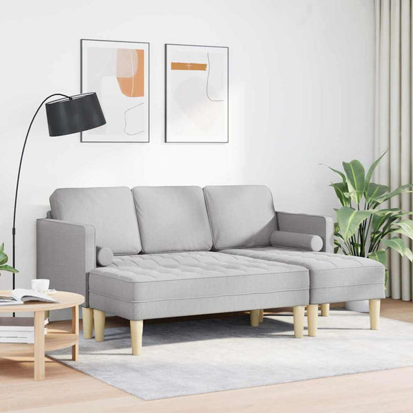 vidaXL Sofa Set with Cushions 2 pcs Cloud Gray Polyester