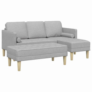 vidaXL Sofa Set with Cushions 2 pcs Cloud Gray Polyester