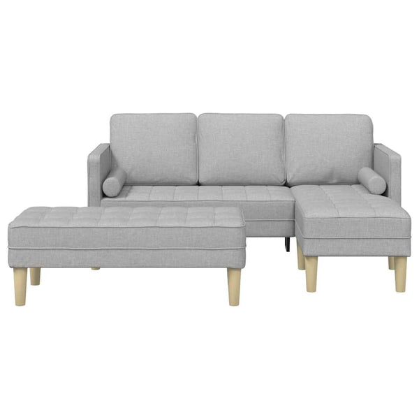 vidaXL Sofa Set with Cushions 2 pcs Cloud Gray Polyester