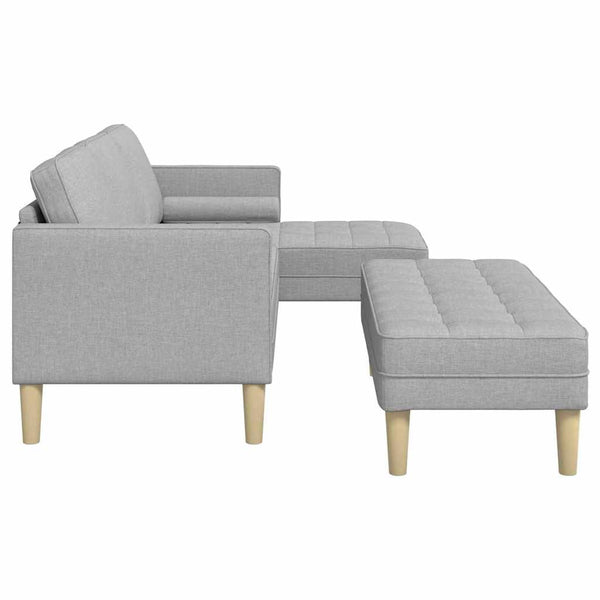 vidaXL Sofa Set with Cushions 2 pcs Cloud Gray Polyester
