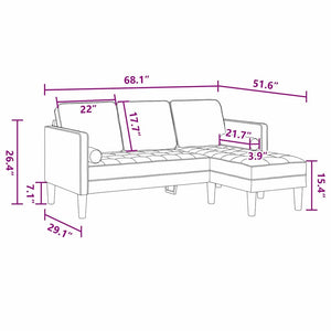 vidaXL Sofa Set with Cushions 2 pcs Cloud Gray Polyester