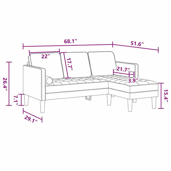vidaXL Sofa Set with Cushions 2 pcs Cloud Gray Polyester