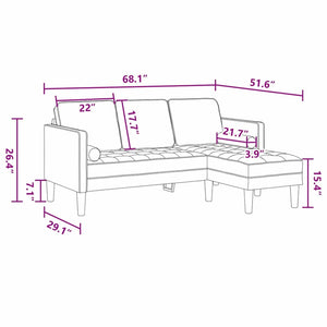 vidaXL Sofa Set with Cushions 2 pcs Cloud Gray Polyester