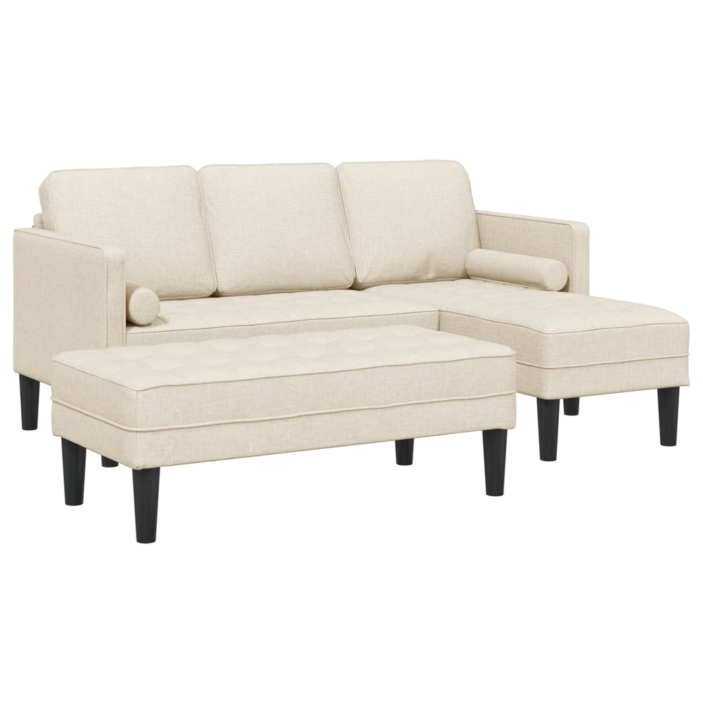 vidaXL Sofa Set with Cushions 2 pcs Linen Polyester