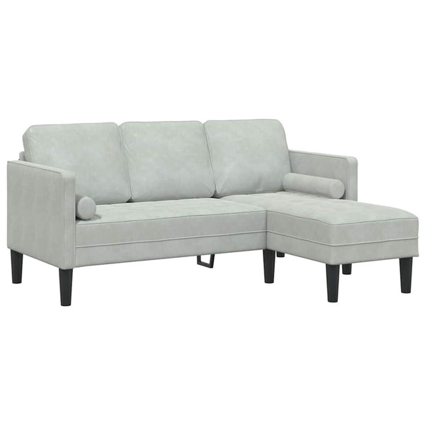 vidaXL Sofa Set with Cushions 2 pcs Light Grey Polyester