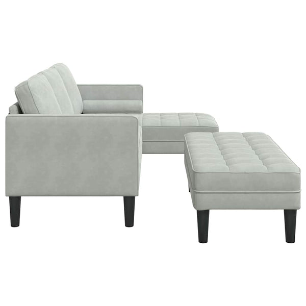 vidaXL Sofa Set with Cushions 2 pcs Light Grey Polyester