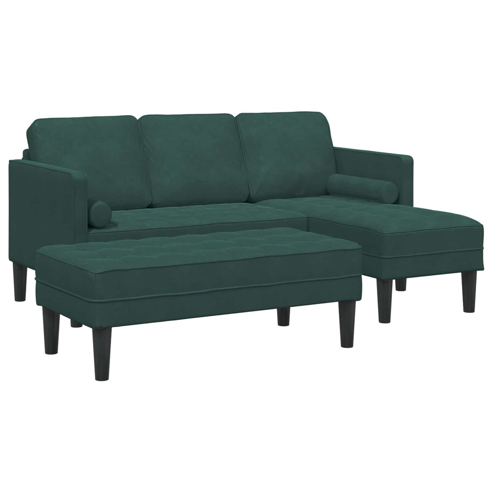 vidaXL Sofa Set with Cushions 2 pcs Dark Green Polyester