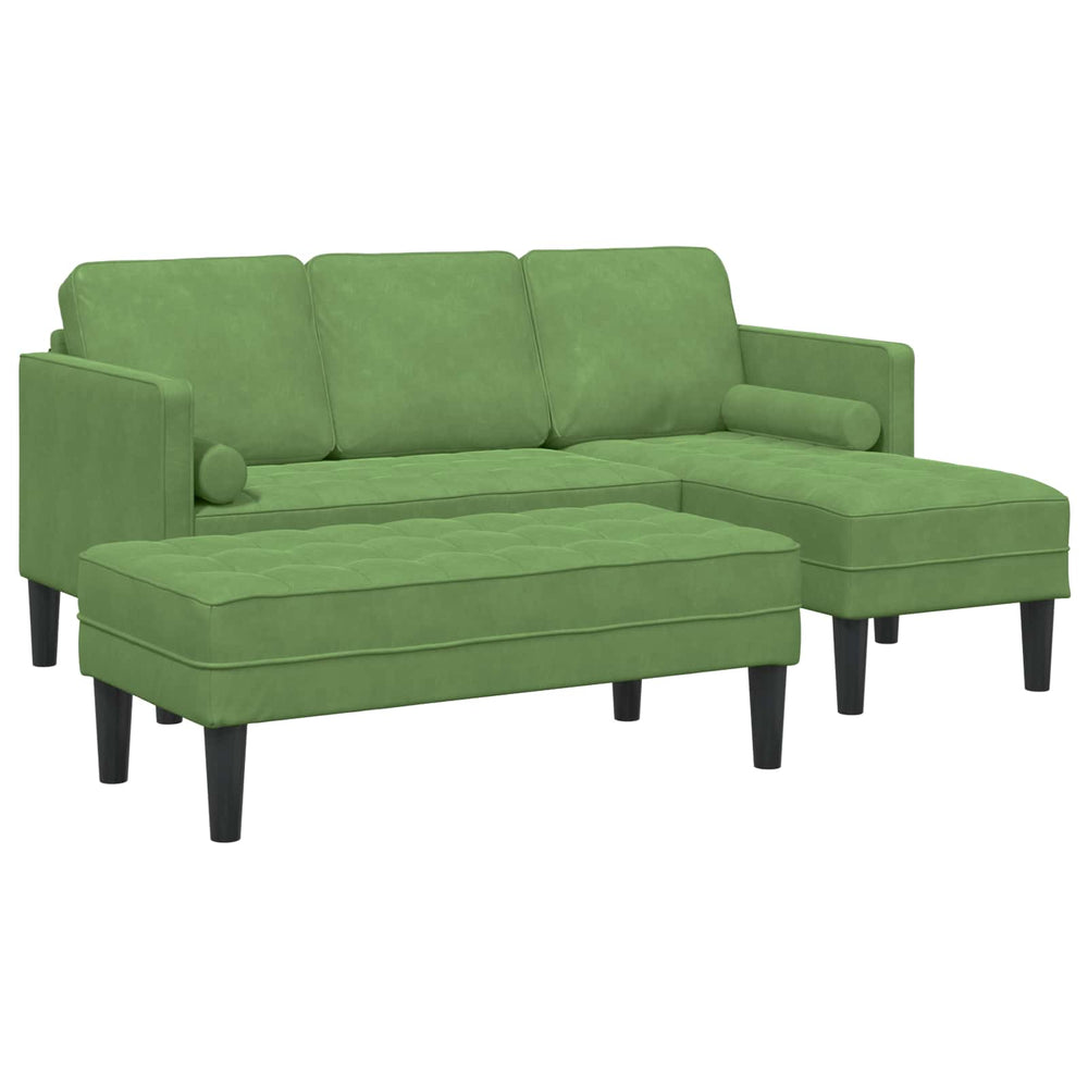 vidaXL Sofa Set with Cushions 2 pcs Light Green Polyester