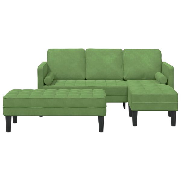 vidaXL Sofa Set with Cushions 2 pcs Light Green Polyester