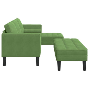 vidaXL Sofa Set with Cushions 2 pcs Light Green Polyester