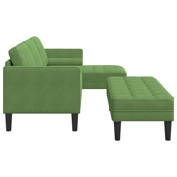 vidaXL Sofa Set with Cushions 2 pcs Light Green Polyester