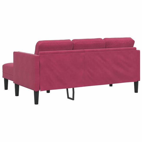 vidaXL Sofa Set with Cushions 2 pcs Wine Red Polyester