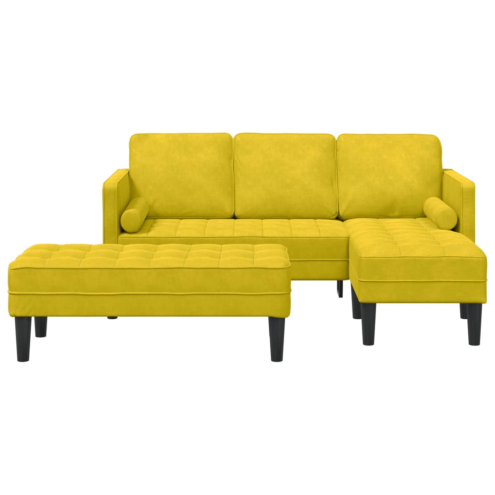 vidaXL Sofa Set with Cushions 2 pcs Yellow Polyester