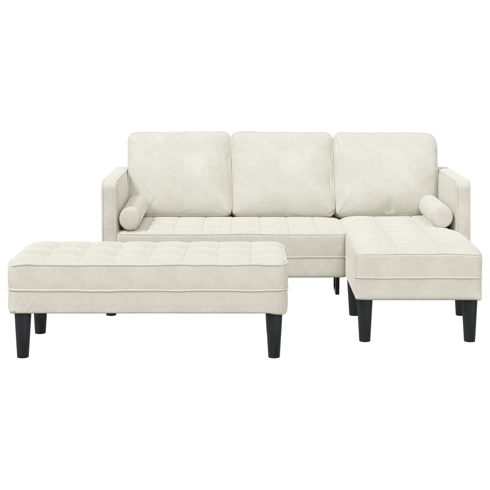 vidaXL Sofa Set with Cushions 2 pcs Cream Polyester