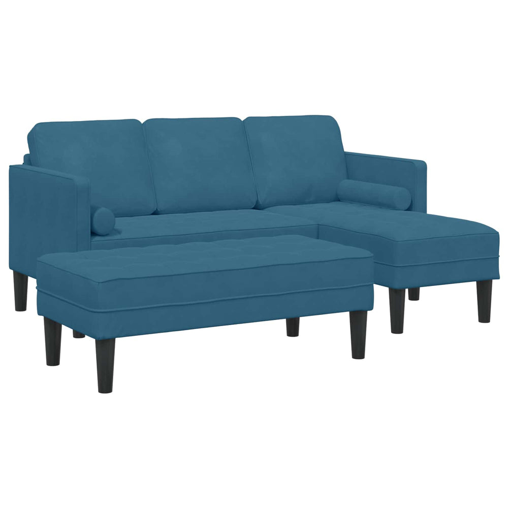 vidaXL Sofa Set with Cushions 2 pcs Blue Polyester