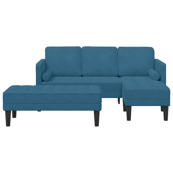 vidaXL Sofa Set with Cushions 2 pcs Blue Polyester