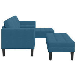 vidaXL Sofa Set with Cushions 2 pcs Blue Polyester