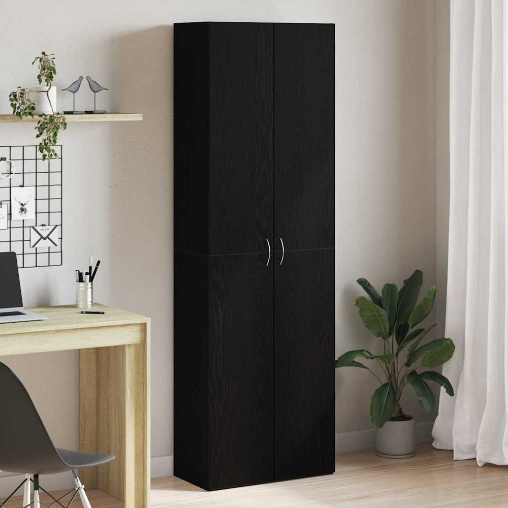 vidaXL Office Cabinet Black Oak-Look 60 x 32 x 190 cm Engineered Wood