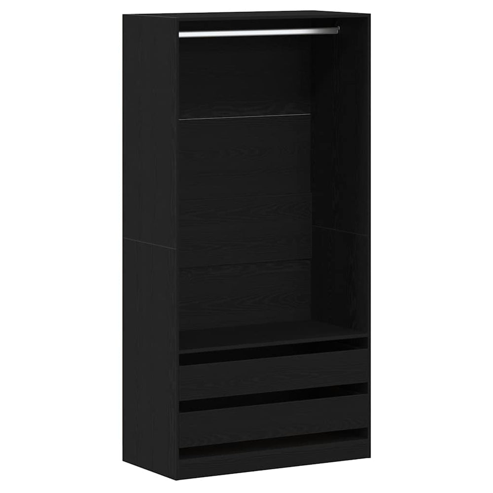 vidaXL Wardrobe with Shelf Black Oak Look 100 x 50 x 200 cm